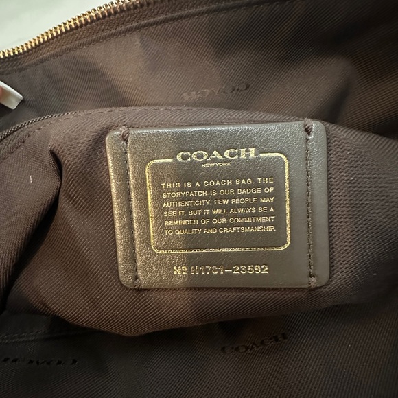 Coach Polished Pebble Leather Taylor Metallic Bronze Tote - Picture 4 of 11